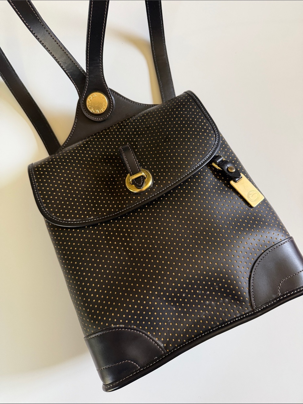 Dooney & Bourke vintage cabriolets perforated leather Backpack